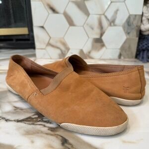 Frye Melanie Slip On Leather Sneakers Sand Tan Low Top Loafers 3472383-SND Sz 7M